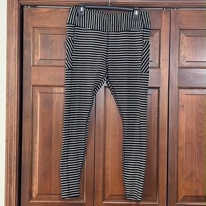 Avia Xl black and white striped leggings.